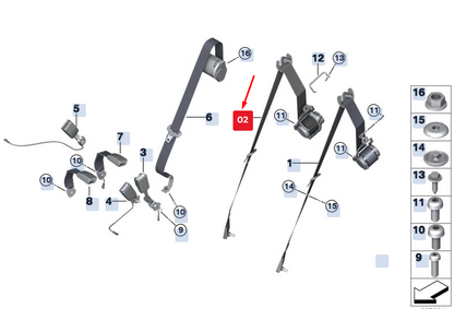 new bmw x5 f15 rear left seatbelt 72117318367 7318367 original