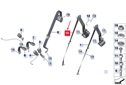 new bmw x5 f15 rear left seatbelt 72117318367 7318367 original