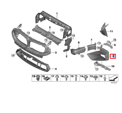 new bmw m8 cabrio f91 right radiator air duct 51748059690 8059690 original