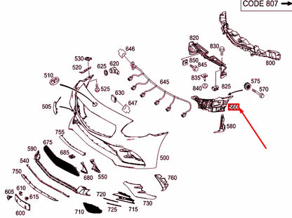 NEW MERCEDES-BENZ SLK R172 FRONT BUMPER LEFT BASIC MOUNTING A1728851365 ORIGINAL