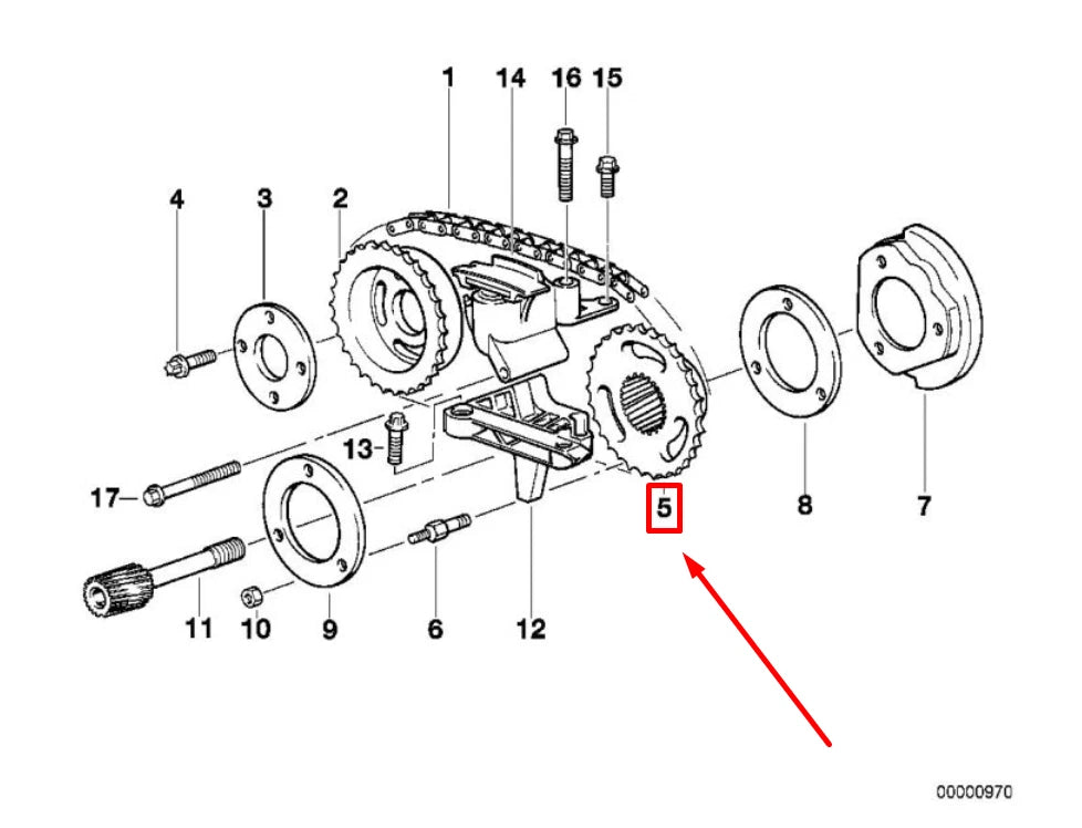 NEW BMW 3 COMPACT E36 UPPER TIMING CHAIN SPROCKET 1738470 11361738470 ORIGINAL