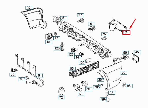 NEW MB VITO W639 REAR BUMPER HITCHING MECHANISM COVER A00088501819999 ORIGINAL