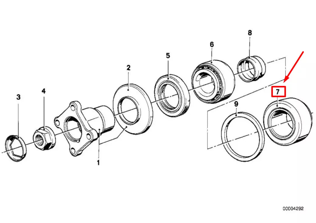 NEW BMW 3 COMPACT E36 TAPERED ROLLER BEARING 1204315 33121204315 ORIGINAL