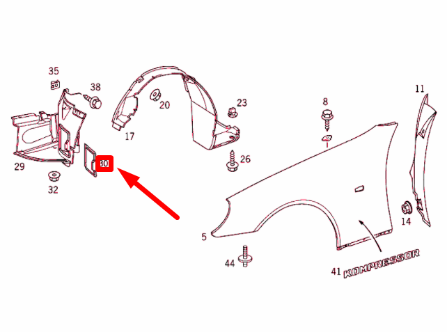 NEW MERCEDES-BENZ SLK R170 FRONT RIGHT WHEEL ARCH COVER A1708840222 ORIGINAL