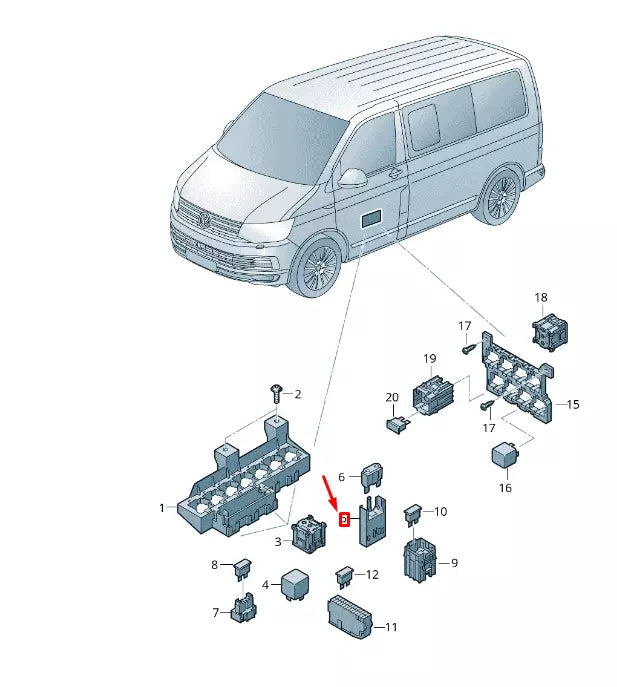 NEW VW TRANSPORTER VI T6 FUSE HOLDER 2 PIN 3A0937501A
