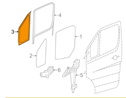 NEW MB SPRINTER 906 FRONT RIGHT QUARTER WINDOW SEAL GASKET A9066711820 ORIGINAL
