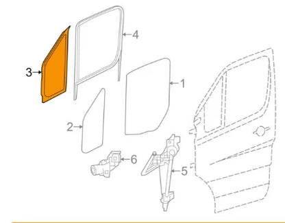 NEW MB SPRINTER 906 FRONT RIGHT QUARTER WINDOW SEAL GASKET A9066711820 ORIGINAL