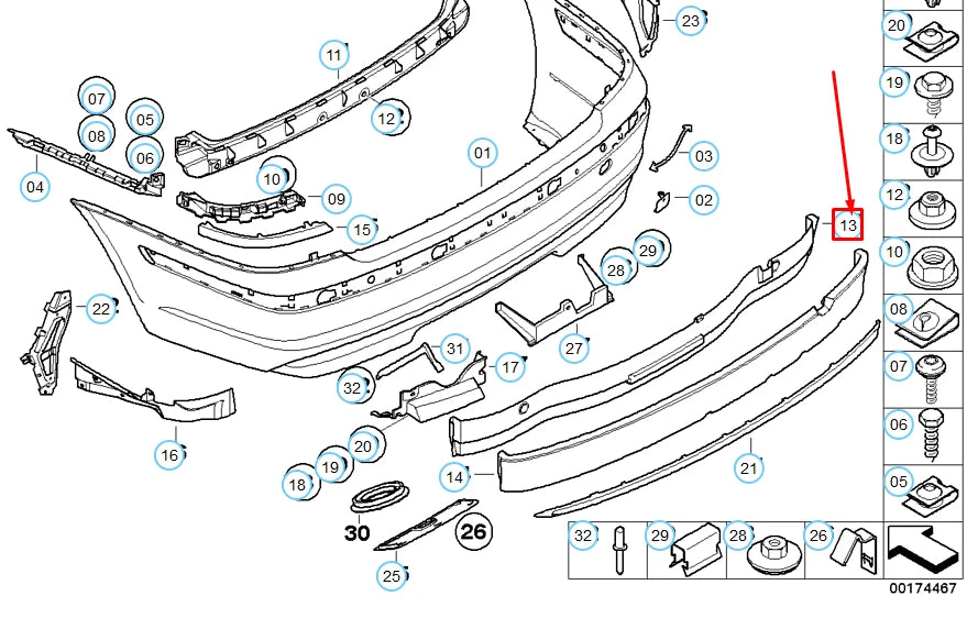 NEW BMW 7 E66 REAR BUMPER SHOCK ABSORBER 51127135581 7135581 ORIGINAL