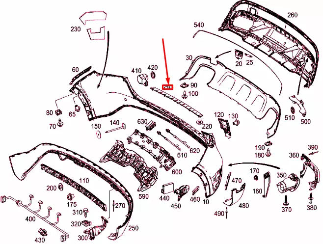 NEW MERCEDES-BENZ GLA X156 REAR BUMPER FOOTPLATE A1568850011 ORIGINAL