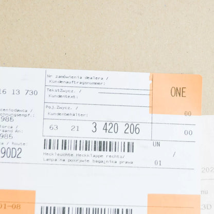 NEW BMW X3 E83 REAR TAILGATE RIGHT TAILLIGHT 63213420206 3420206 ORIGINAL