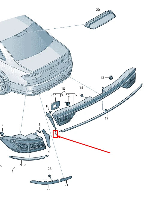 NEW AUDI A8 4N REAR RIGHT TAIL LIGHT TRIM 4N0945256
