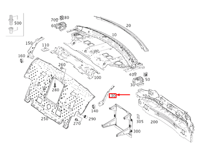 new mercedes-benz s w222 rear end panel left mount a2226400031 original