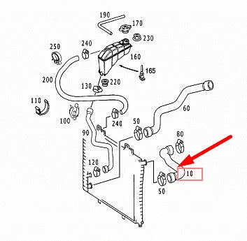 NEW MB E-CLASS W210 UPPER RADIATOR COOLANT HOSE A2105014382 5.4 PETROL ORIGINAL