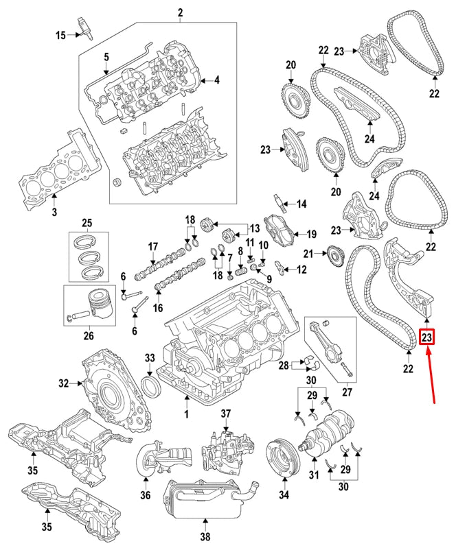 NEW AUDI A6 AVANT C6 ENGINE TIMING CHAIN TENSIONER 079109507AF