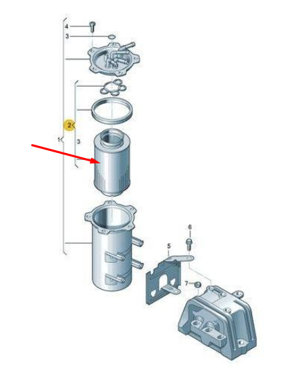 NEW VOLKSWAGEN JETTA MK6 FUEL FILTER 1K0127434B 2.0 DIESEL ORIGINAL