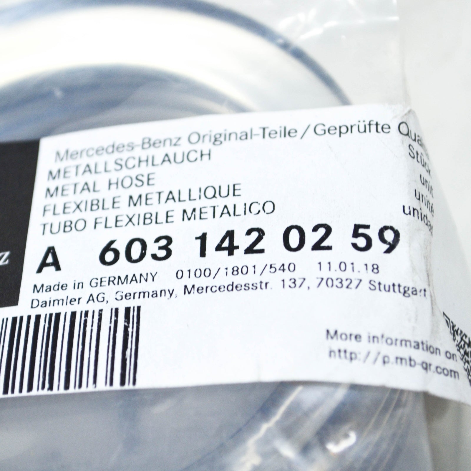 NEW MERCEDES BENZ SPRINTER W903 FLEXIBLE METAL TUBE A6031420259 ORIGINAL