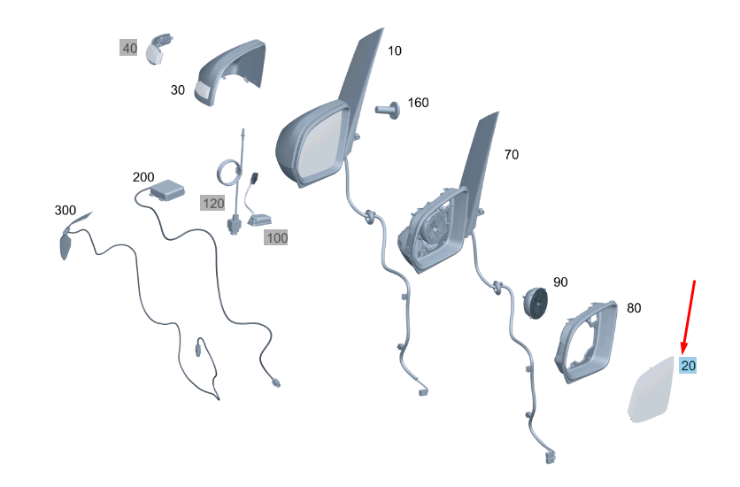 new mercedes-benz vito w447 front left door mirror glass lhd a4478110033