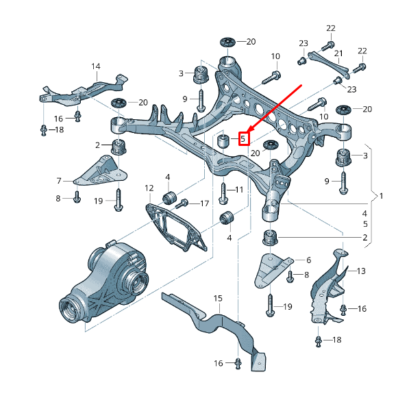 new audi a6 avant c7 rear crossmember bonded rubber bush 8k0599381j original