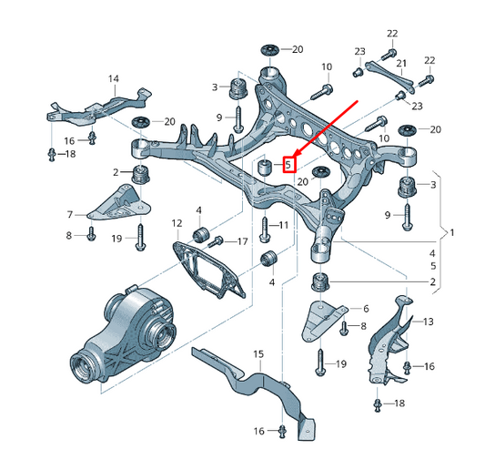 new audi a6 avant c7 rear crossmember bonded rubber bush 8k0599381j original