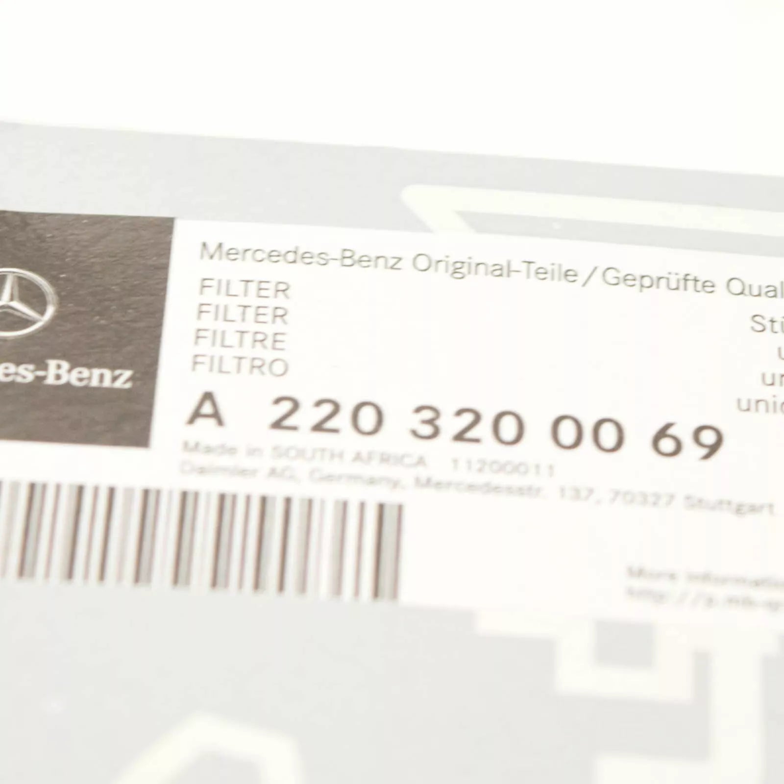 NEW MERCEDES-BENZ E-CLASS W211 AIR CLEANER FILTER A2203200069 ORIGINAL