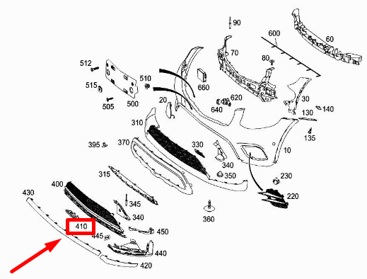 NEW MERCEDES-BENZ GLC X253 FRONT LEFT LOWER GRILLE TRIM A2538856200 ORIGINAL
