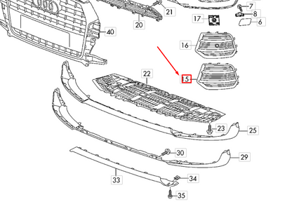 NEW AUDI Q3 8U FRONT BUMPER RIGHT AIR GUIDE GRILLE 8U0807682P4U8 ORIGINAL