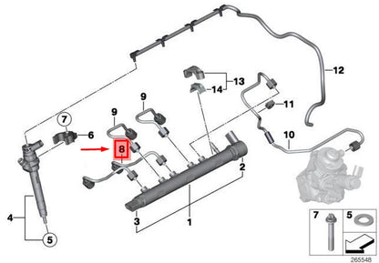 NEW BMW X1 E84 PRESSURE HOSE ASSEMBLY 13537810713 ORIGINAL