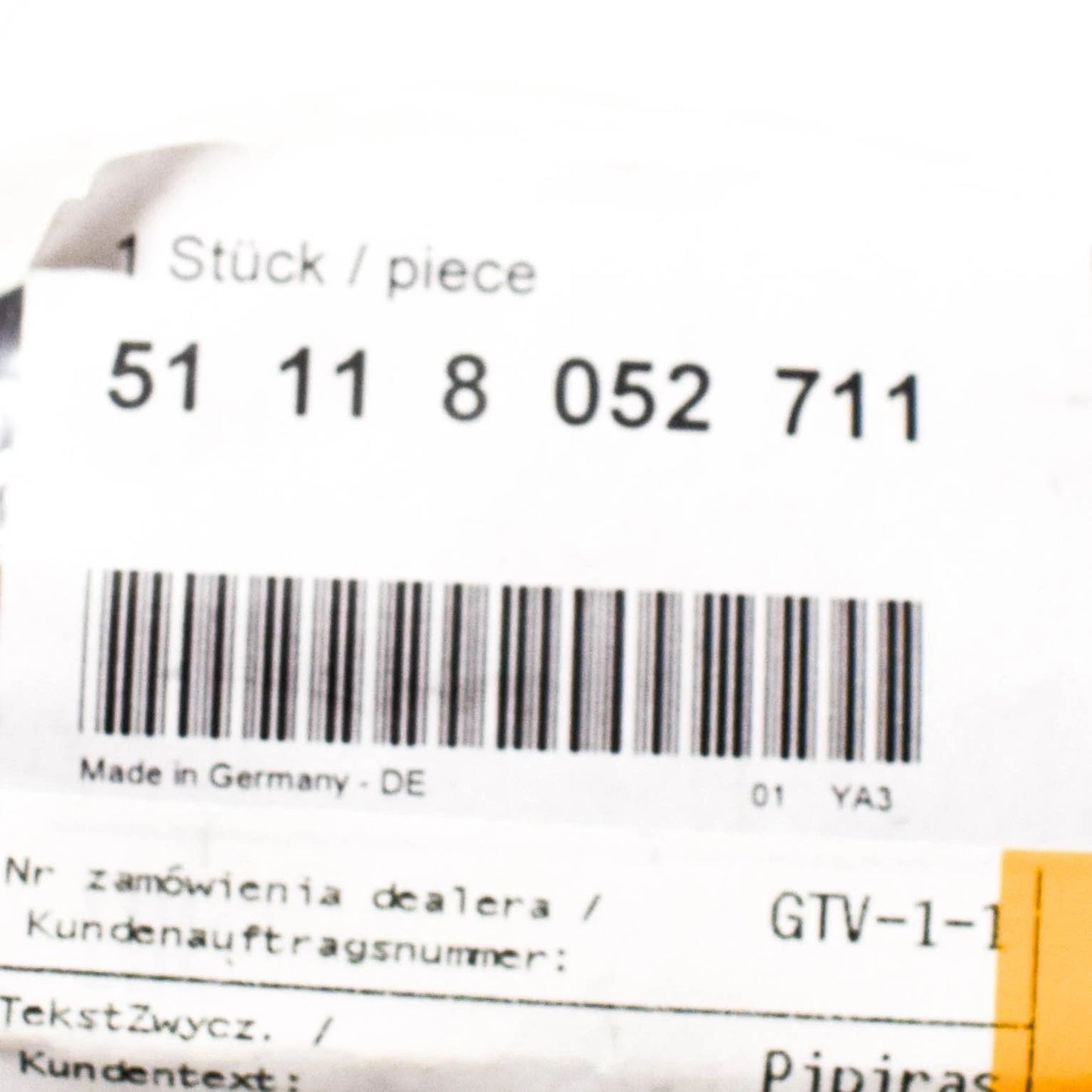 NEW BMW 6 F06 LEFT HEADLIGHT WASHER COVER M SPORT 51118052711 2016 ORIGINAL