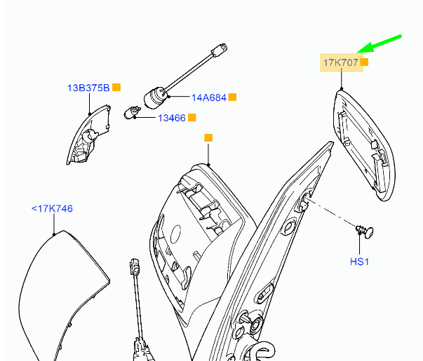 new ford focus mk2 cabrio front right door mirror glass 1379776 original