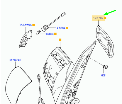 new ford focus mk2 cabrio front right door mirror glass 1379776 original