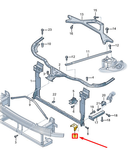 new audi a8 d5 right lower radiator mount bracket 4n0805370 original