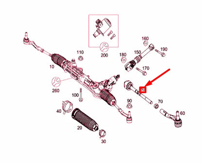 NEW MERCEDES-BENZ SLK R172 STEERING GEAR INNER TIE ROD A2043380615 ORIGINAL