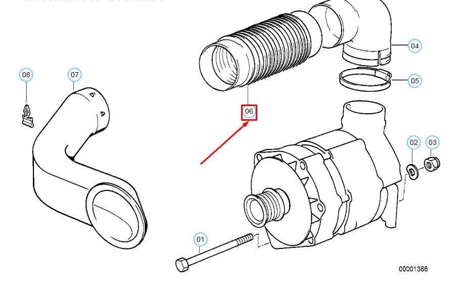 NEW BMW 5 E34 GENERATOR COOLING RUBBER BOOT 12311710514 1710514 ORIGINAL