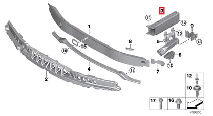 NEW BMW 4 F32 FRONT LEFT BUMPER REINFORCEMENT EXTENSION 51117289907 ORIGINAL