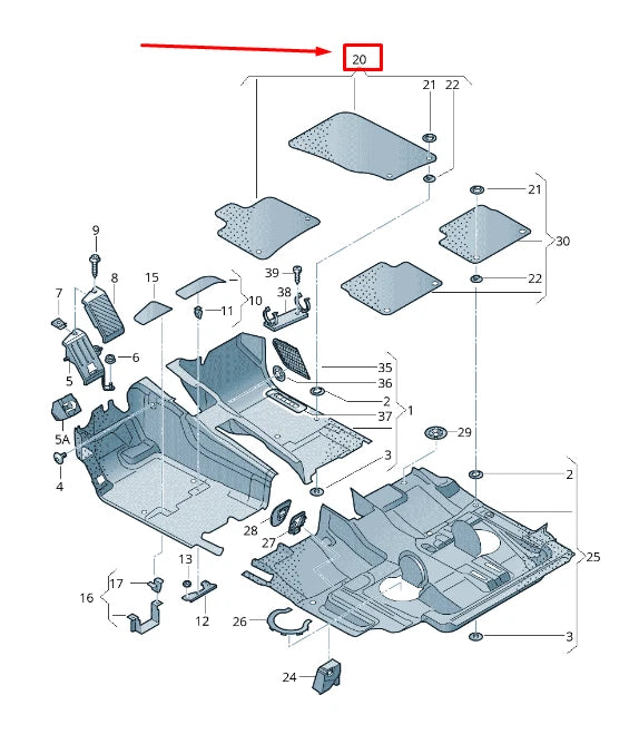 NEW AUDI Q7 4L FRONT FLOOR MAT SET LHD 4L1863691C 9AM 4L1863691C9AM ORIGINAL