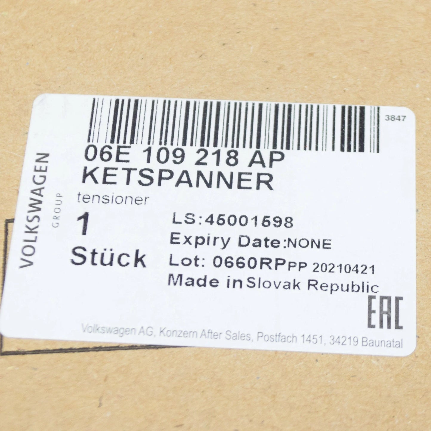NEW AUDI A6 C7 RIGHT UPPER TIMING CHAIN TENSIONER 06E109218AP