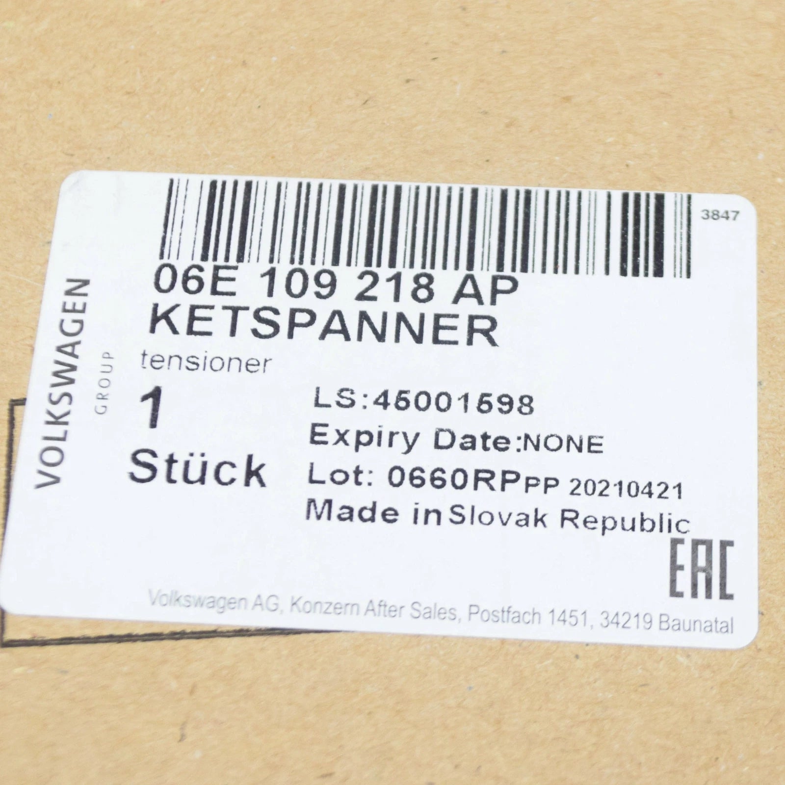 NEW AUDI A6 C7 RIGHT UPPER TIMING CHAIN TENSIONER 06E109218AP