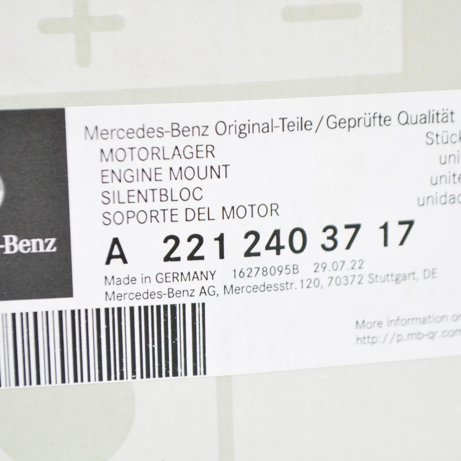 NEW MERCEDES-BENZ S W221 FRONT SIDE ENGINE MOUNT A2212403717