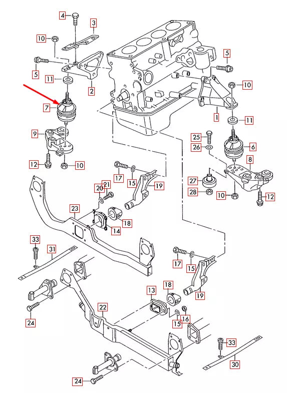 NEW AUDI A4 B7 RIGHT ENGINE MOUNT 8E0199382AG 2.0 TDI 120KW ORIGINAL