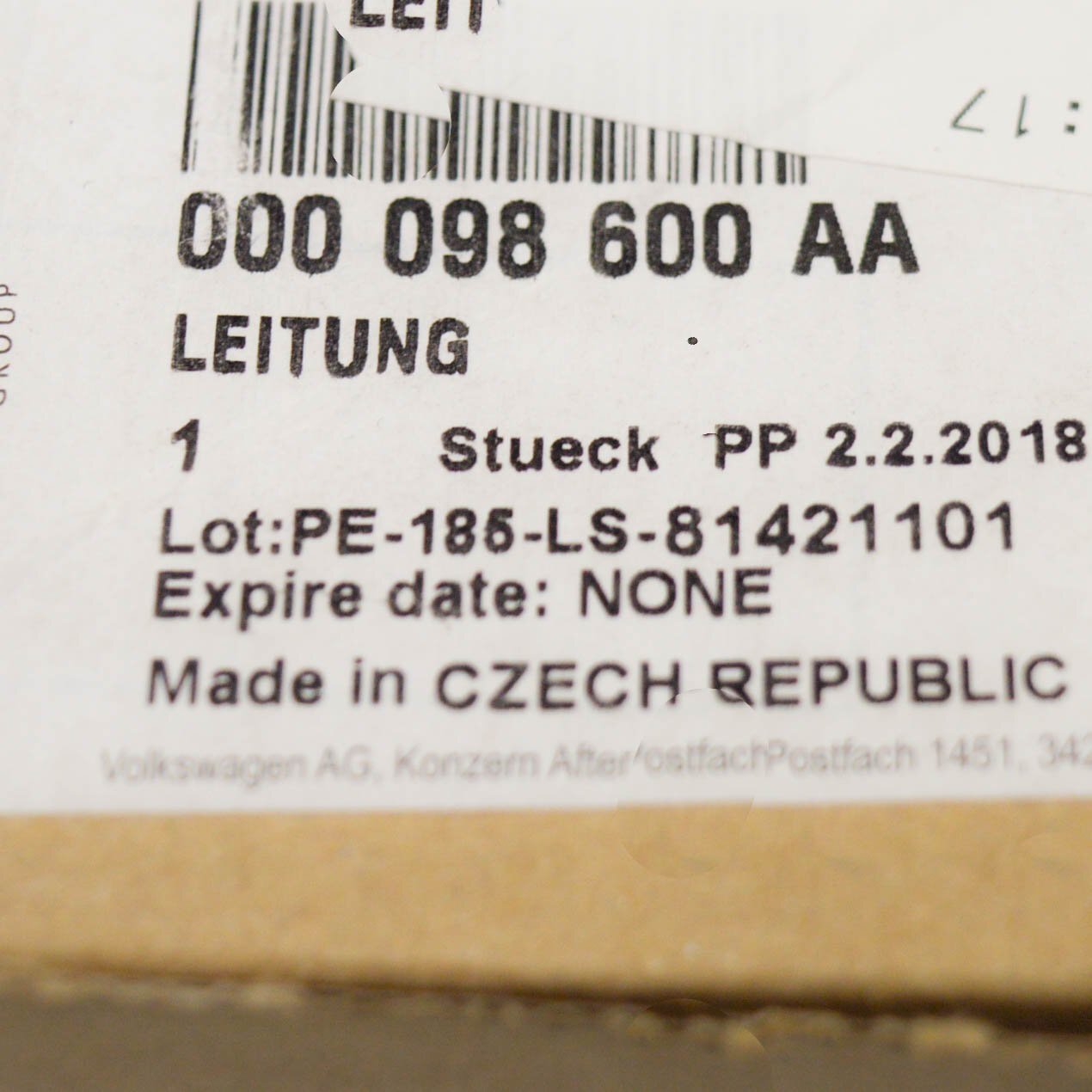 NEW VOLKSWAGEN CADDY 2K DATA CONNECTION LINE CABLE 000098600AA ORIGINAL