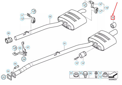 NEW BMW 5 E60 CHROME TAILPIPE TRIM 18307535418 7535418 ORIGINAL