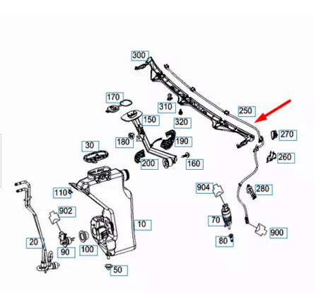 NEW MERCEDES-BENZ C W205 HEADLIGHT WASHER NOZZLE PIPE A2058600192 2015
