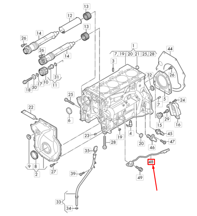 NEW AUDI Q2 KNOCK SENSOR WITH WIRING HARNESS 06K905377E ORIGINAL