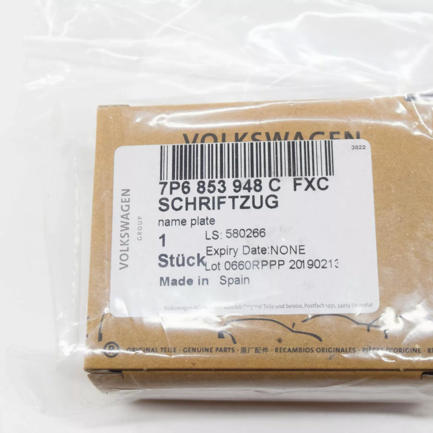 NEW VW TOUAREG 7P FRONT RADIATOR GRILLE INSCRIPTION 7P6853948CFXC