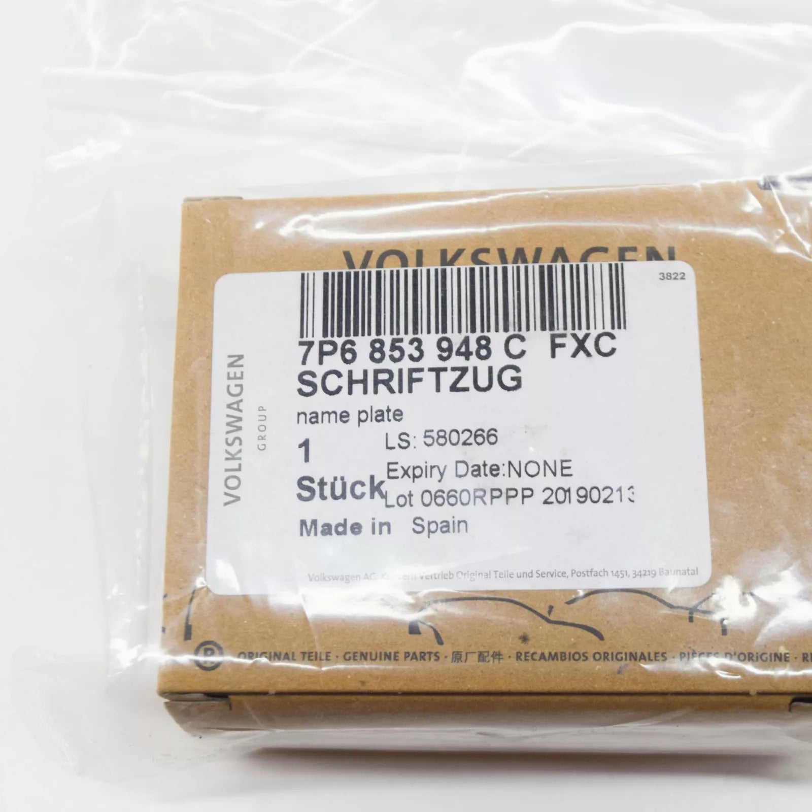 NEW VW TOUAREG 7P FRONT RADIATOR GRILLE INSCRIPTION 7P6853948CFXC