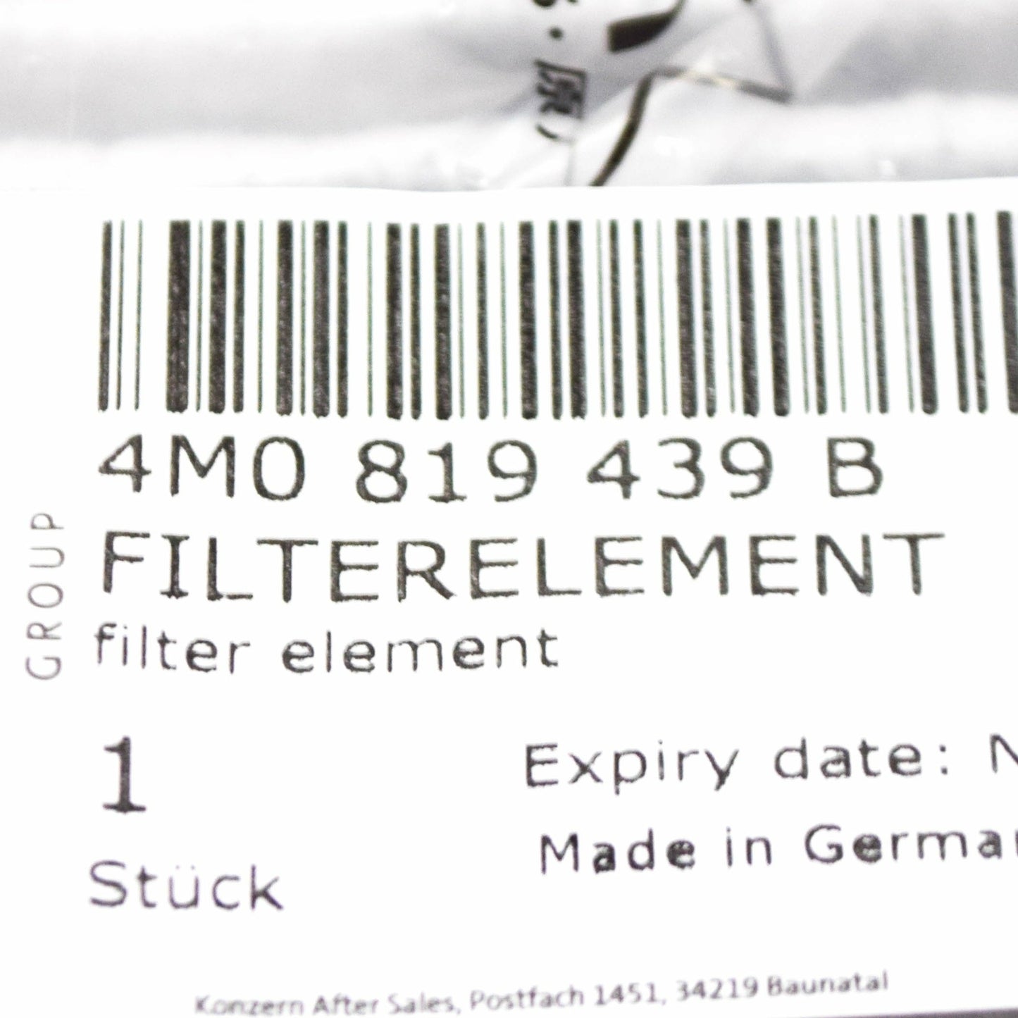 NEW AUDI A4 B9 CABIN AIR FILTER 4M0819439B ORIGINAL