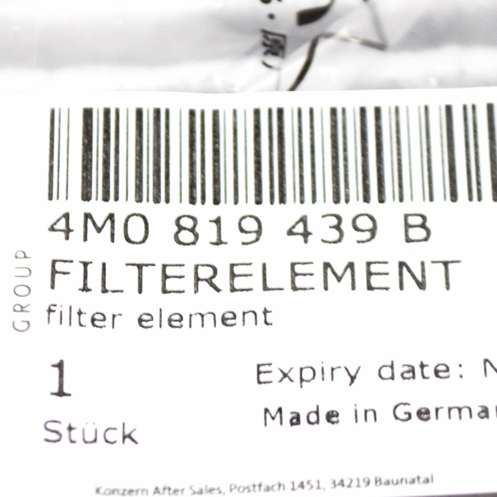 NEW AUDI A4 B9 CABIN AIR FILTER 4M0819439B ORIGINAL