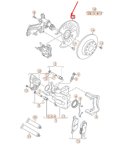 NEW AUDI A3 8V REAR RIGHT BRAKE DISC PROTECTION COVER PLATE 5Q0615612F ORIGINAL