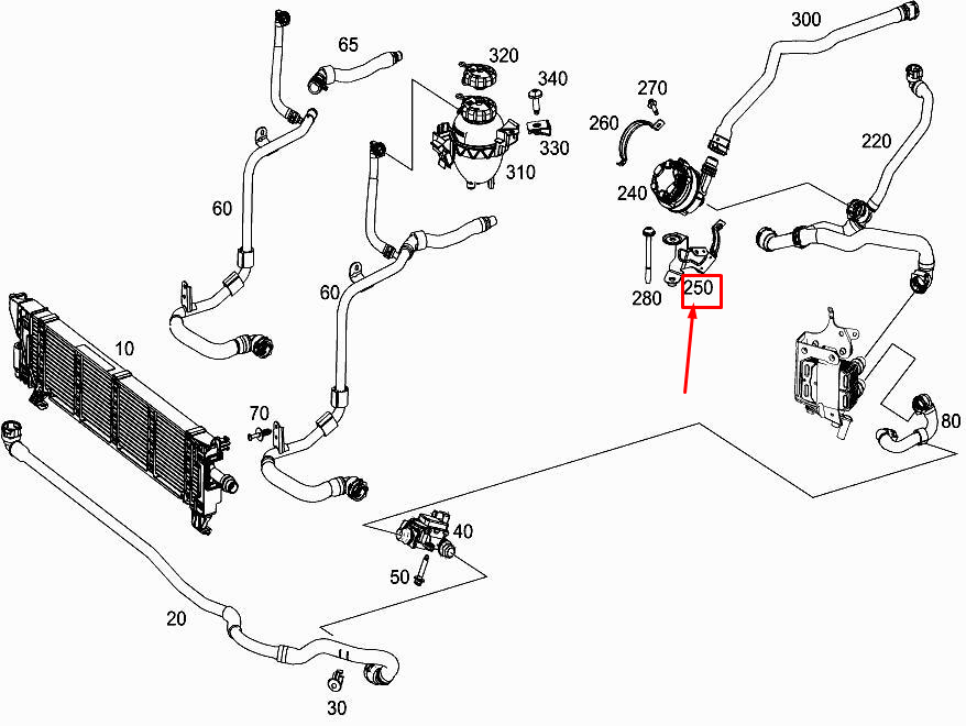 NEW MERCEDES-BENZ GLC X253 COOLING WATER PUMP BRACKET A2535012120 ORIGINAL