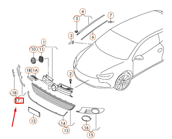 NEW VW GOLF MK6 FRONT BUMPER RIGHT OUTER VENT GRILLE 1K9854662A ORIGINAL